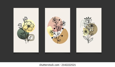 Modern boho abstract trendy background design.