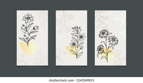 Modern boho abstract trendy background design.