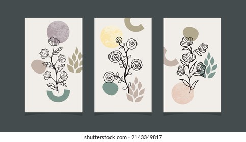 Modern boho abstract trendy background design.