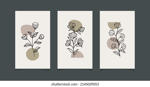 Modern boho abstract trendy background design.