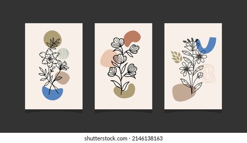 Modern boho abstract trendy background design.