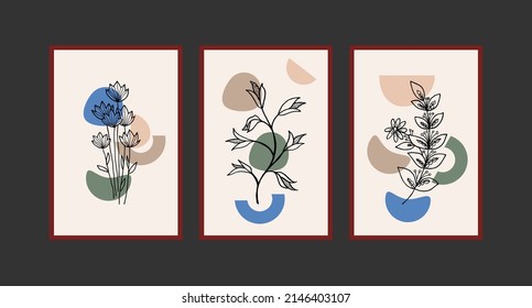 Modern boho abstract trendy background design.