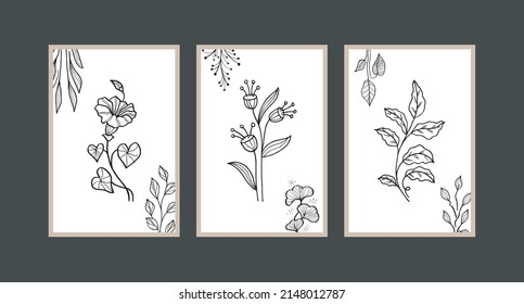 Diseño de fondo moderno y de moda. pintura de plantas