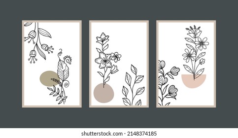Modern boho abstract trendy background design.