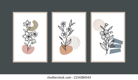 Modern boho abstract trendy background design.