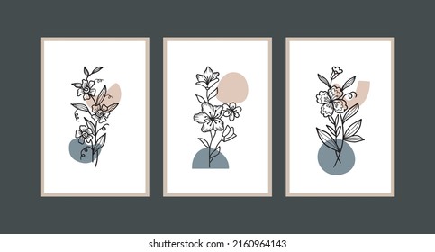 Modern boho abstract trendy background design.