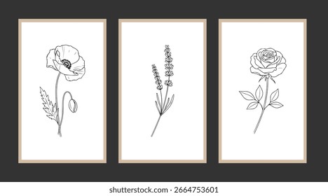 Modern boho abstract trendy background design. plant painting