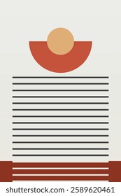 Modern boho linear geometric shapes wall art background. Boho abstract geometric line art wall decor