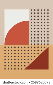 Modern boho linear geometric shapes wall art background. Boho abstract geometric line art wall decor