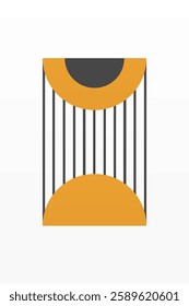 Modern boho linear geometric shapes wall art background. Boho abstract geometric line art wall decor