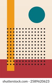 Modern boho linear geometric shapes wall art background. Boho abstract geometric line art wall decor