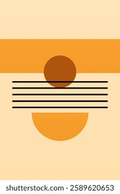 Modern boho linear geometric shapes wall art background. Boho abstract geometric line art wall decor