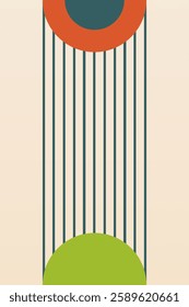 Modern boho linear geometric shapes wall art background. Boho abstract geometric line art wall decor