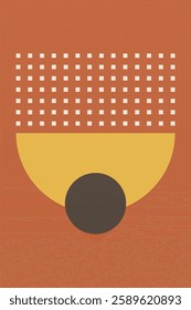 Modern boho linear geometric shapes wall art background. Boho abstract geometric line art wall decor