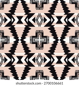 Padrão boho sudoeste moderno. Vetor negrito nativo americano navajo listras fundo sem emenda padrão. Padrão asteca sudoeste uso para tecido, têxtil, elementos de decoração de casa, estofamento, etc.