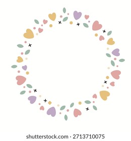 Corona boho moderna hecha con corazones de Elementos florales mixtos