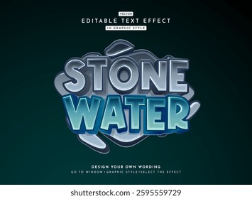 modern bold 3d cute stone water kid game logo text effect