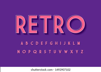 Modern  Bold  3D Font and Alphabet. Vector