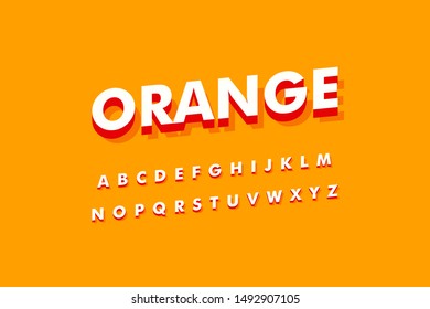 Modern  Bold  3D Font and Alphabet. Vector
