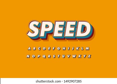 Modern  Bold  3D Font and Alphabet. Vector
