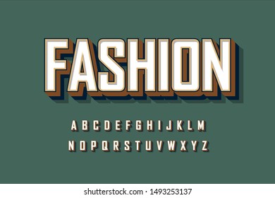 Modern  Bold  3D Font and Alphabet. Vector