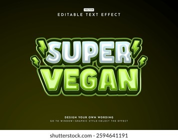 modern bold 3d super vega silver green color game logo style text effect