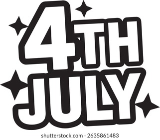 Modern Bold 4th of July Vector with Clean Sparkle Design.