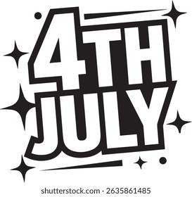 Modern Bold 4th of July Vector with Clean Sparkle Design