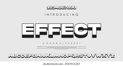 Modern, bold, abstract 3D alphabet fonts. Typography in an urban style suitable for fashion, sports, technology, digital applications, movies, and logo design. Vector illustrations in EPS 10 format.