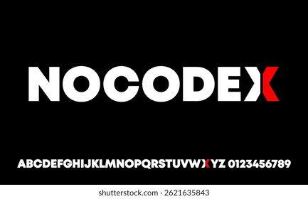 A Modern Bold Alphabet with Unique Typeface,Black and White, Vector Illustration