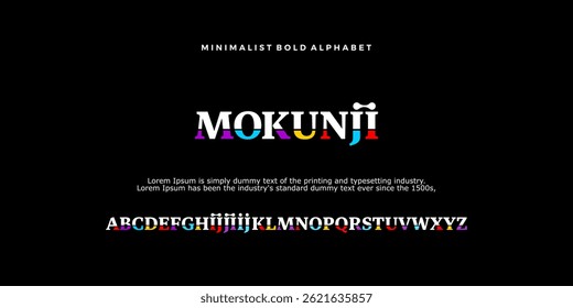 A Modern Bold Alphabet with Unique Typeface,Black and White, Vector Illustration