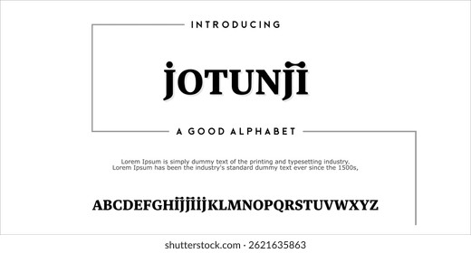 A Modern Bold Alphabet with Unique Typeface,Black and White, Vector Illustration