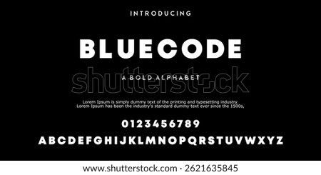 A Modern Bold Alphabet with Unique Typeface,Black and White, Vector Illustration