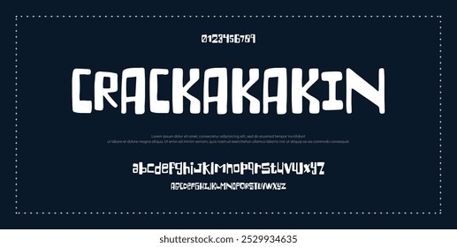 Fonte vetorial em negrito moderna. Tipografia urbana estilo alfabeto fontes para moda, esporte, tecnologia, digital, filme, design de logotipo, ilustração vetorial.