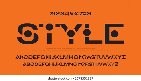 Fonte vetorial em negrito moderna. Tipografia urbana estilo alfabeto fontes para moda, esporte, tecnologia, digital, filme, design de logotipo, ilustração vetorial.