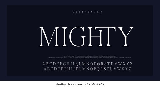 Moderne, fett gedruckte Vektorschriftart. Typografie urbanen Stil Alphabet Schriftarten für Mode, Sport, Technologie, digital, Film, Logo-Design, Vektorgrafik.