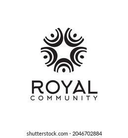 Modern bold black simple community and team work vector logo design