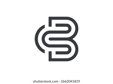 Logotipo moderno del monograma del CB con las letras entrelazadas ideales para las marcas profesionales y de la tecnología.