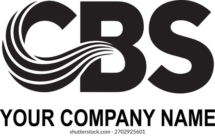 Logotipo moderno de onda de CBS en negrita