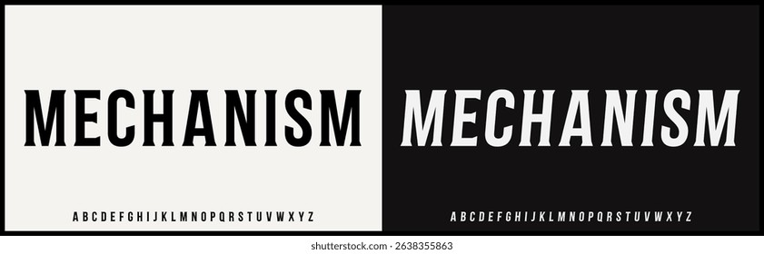 Modern bold condensed serif vector font. Alphabet with elegant and luxury uppercase