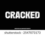 Modern bold cracked textured style alphabet display font vector