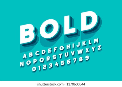 Modern bold font design, alphabet letters and numbers vector illustration