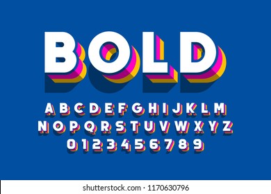 Modern Bold Font Design, Alphabet Letters And Numbers Vector Illustration