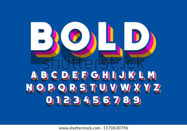 現代の太字フォントデザイン アルファベット文字 数字のベクターイラスト のベクター画像素材 ロイヤリティフリー