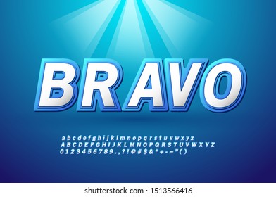 Modern Bold Font Effect With Highlight Blue Gradient Color and Shadow Effect.