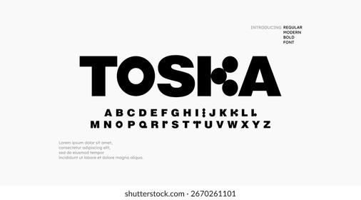 Fonte em negrito moderna, face de tipos futurista