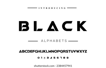 Fuentes negrita y gruesa modernas. Tipografía alfabeto de estilo urbano para moda, deporte, tecnología, digital, película, diseño de logotipo, ilustración vectorial