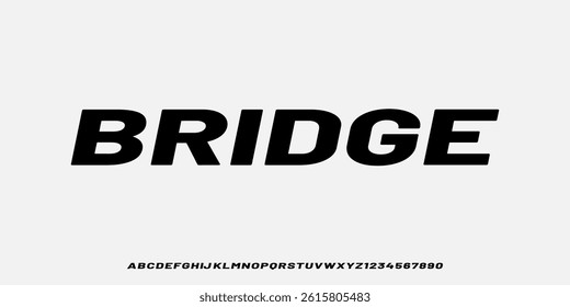 Modern Bold Font. Italic and Number Typography urban style alphabet fonts for fashion, sport, technology, digital, movie, logo design, vector illustration
