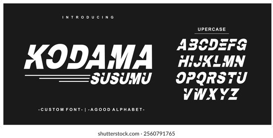 Modern Bold Font. KODAMA SUSUMU Regular Italic Number Typography urban style alphabet fonts for fashion, sport, technology, digital, movie, logo design, vector illustration