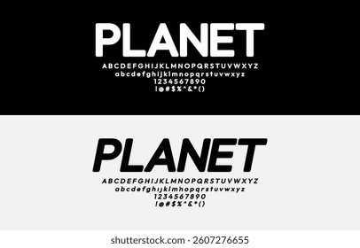 Modern Bold Font. Minimalist and Simple Lettering. Uppercase, Lowercase, Number and Symbol. Editable Vector graphic. Modern Alphabet for Lettering, Poster, and any design project.	
